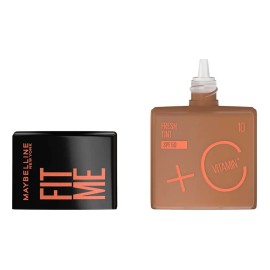 Base de Maquillaje Maybelline Fit Me Fresh Tint FPS 50 - Tono 10 Beige Oscuro 30ml | Alta Cobertura, Acabado Natural, Cruelty-Free