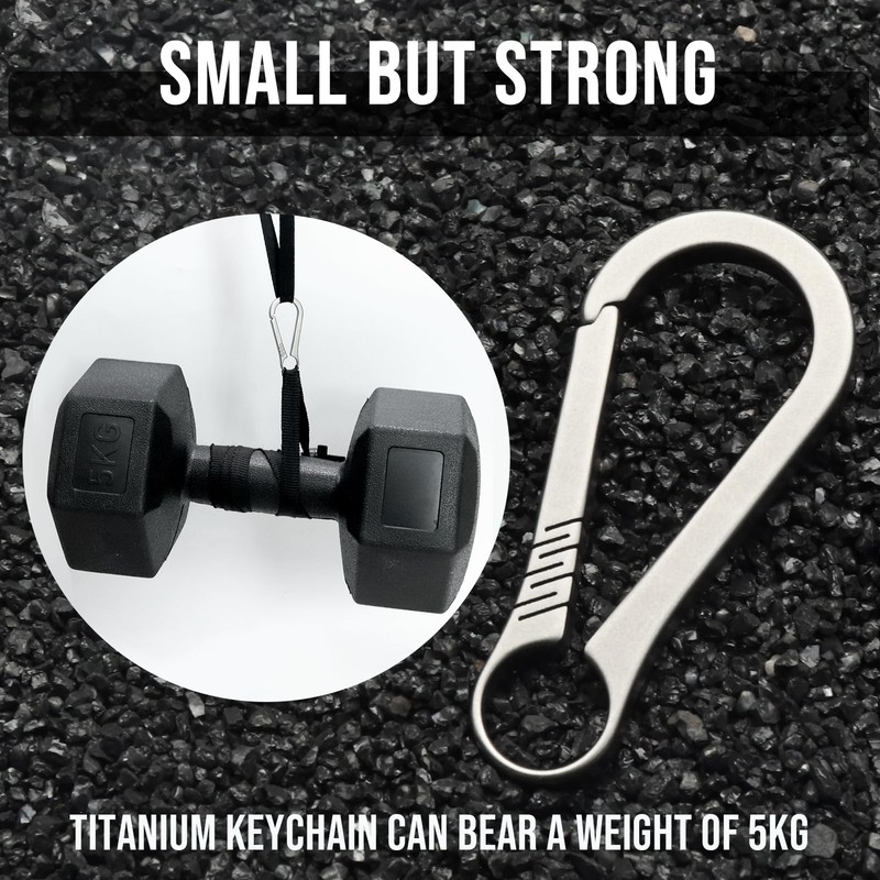 KCFEV Titanium Carabiner, Minimalist Key Ring, Key Clip, EDC Quick