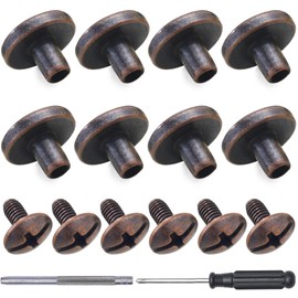 YORANYO 30Sets Chicago Screws Leather Rivets Screw Rivets Metal Studs for Clothing Chicago Binding Screws Spike and Studs for Decorate Repair Shoes Belts Bag Purse Dog Collar Clothing (Antique Copper)