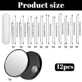 Stainless Steel Blackhead Remover Tools, 11Pcs Pimple Popper Tool Kit with Metal Case, Pimple Extractor for Acne Whitehead Blemish, Pore Prep Tool