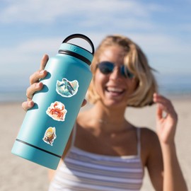 100pcs Ocean Animal Stickers for Kids, Cute Waterproof Vinyl Decal for Girl Teen Adult Student Water Bottle Laptop Phone Computer Skateboard Luggage Notebook (Watercolor Marine Animals)