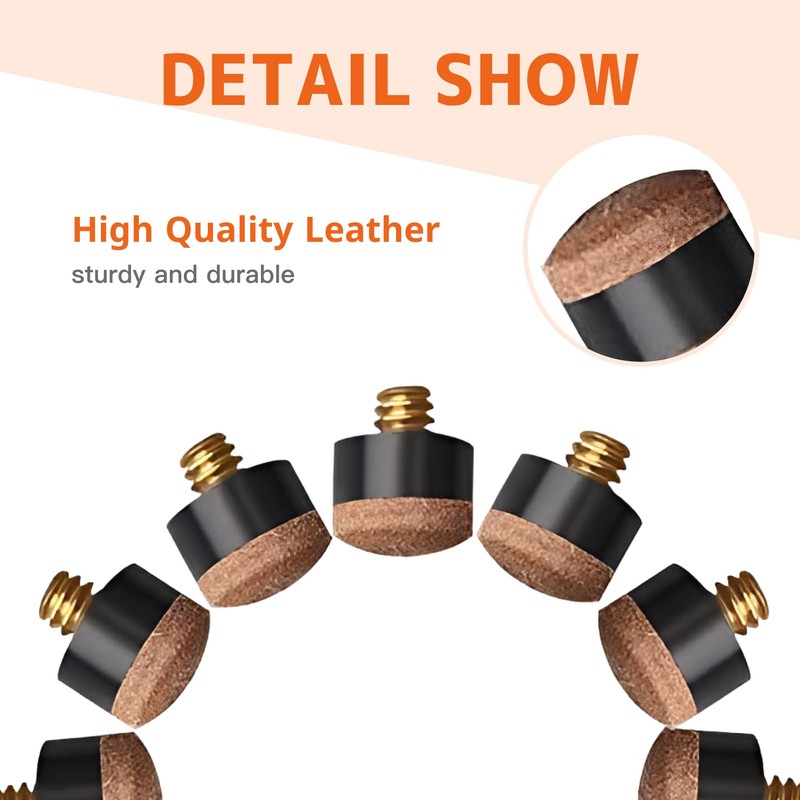 Pack of 20 Billiard Cue Tips for Snooker Screw-On Tips,