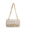 AVANCE Women's Tweed Chain Shoulder Bag, Crossbody Bag, White, Green,