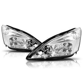 PM PERFORMOTOR PMHL-HACC-0307-OH-CC Chrome Housing Clear Corner Pair of Headlights Replacement Compatible with 2003-2007 Honda Accord