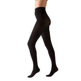 Opaque tights women's 80 denier total comfort tights winter with soft grip, black