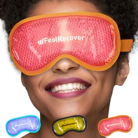 Eye Mask Cooling & Warming - Cooling Pads Eyes & Face - Cooling Masks Eyes Against Dark Circles, Blepharitis, Migraines, Headaches, Swollen & Dry Eyes (Orange)