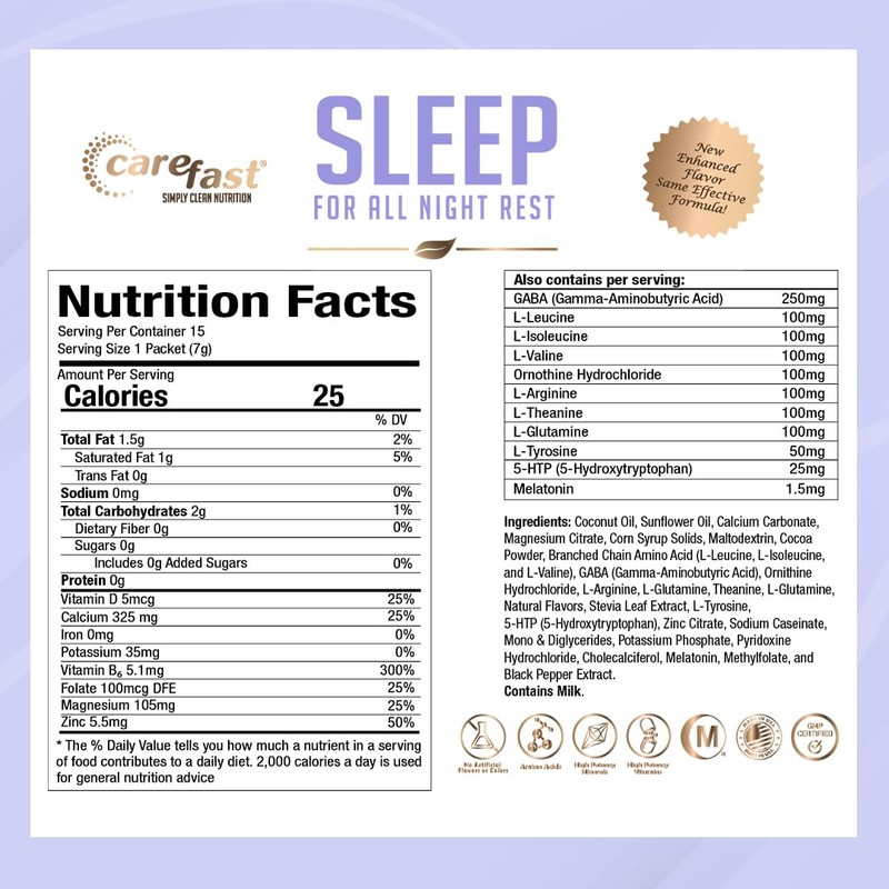CAREFAST Sleep - Hot Chocolate Drink Mix - Natural Sleep