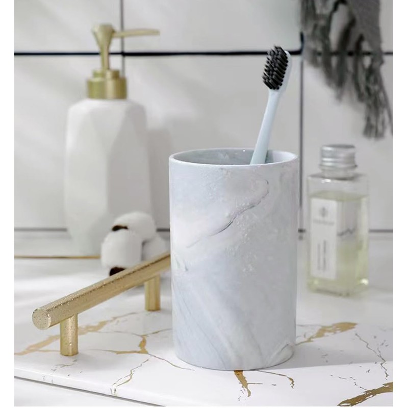 RabyLeo Marble ceramic mug, creative toothbrush holder, simple drinking cup.