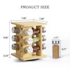 WelFurGeer Bamboo Spice Rack Organizer for Countertop, Revolving Spice Shelf