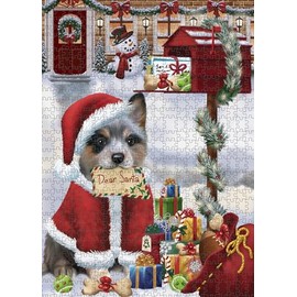Doggie of The Day Blue Heeler Dogs - Mailbox Santa - Jigsaw Puzzle for Adults - Interlocking Puzzle Game Artwork - Gift for Dog Lovers, 200 pcs. DOTD200PZLE3171