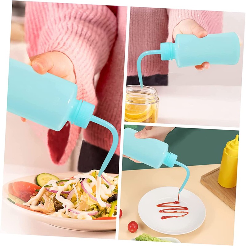 MERRYHAPY 4pcs Squeeze Bottle Curved Nozzle for Eyelash Extensions Salad