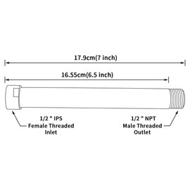 G-Promise 7 Inch Solid Brass Shower Arm Extender, Lower Shower Head (Brushed Nickel)