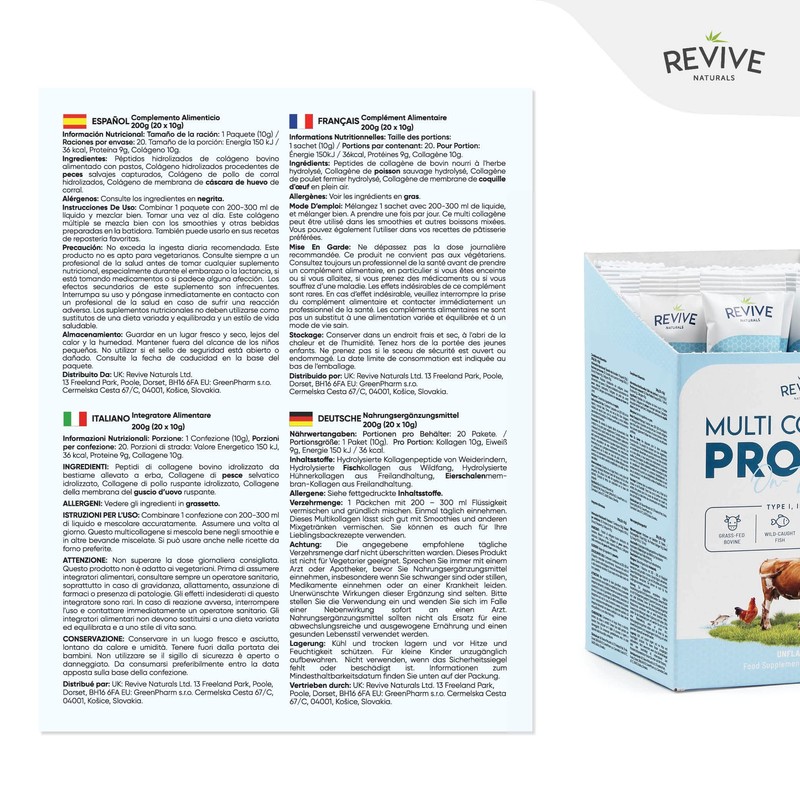 Multi Collagen Protein Powder Packets - Types I, II, III,
