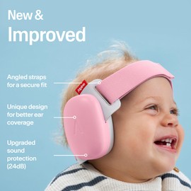 Alpine Muffy Baby Comfort - Protects Hearing for Babies and Toddlers - CE & ANSI Certified - Unique Headband for Safe fit & Comfort - Multi-adjustable for Ages 3-48 Months - 24dB Sound Reduction, Pink | Alpine Hearing Protection
