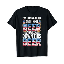 Funny Beer Drinking USA Flag 4th of July Retro Men Patriot T-Shirt
