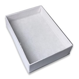 N'icePackaging 100 Qty - White-Swirl Cotton Filled Gift Boxes w/Clear Plastic Top - Size 3" x 2 1/8" x 1" - USA Made - Holidays/Birthdays/Sales/Storage/Display/Travel