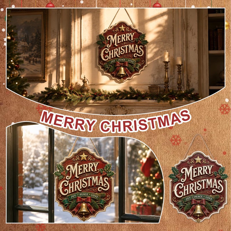Christmas Door Hanging Sign,Wooden Christmas Door Sign,Christmas Decoration