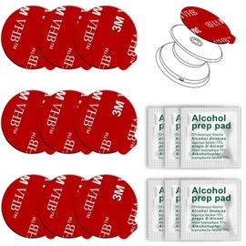 9 Pack Sticky Adhesive Compatible with Socket Base, PKYAA Double-Sided Replacement Tape for Collapsible Grip & Stand Back - 9pcs 1.4 inches(35mm) Adhesive Tapes