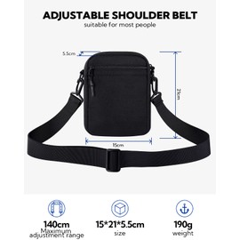 WATERFLY Umhängetasche Schultertasche Messenger Bag: Herrentasche Zum Umhängen Klein Herren Handy Sling Tasche Männer Shoulder Crossbag Brusttasche Damen Crossbody Handytasche