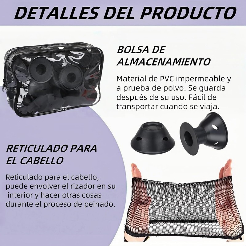 Rizos Sin Calor de Silicona, 40 Pzs Rizadores para Onda