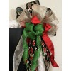Handmade Large Christmas Wreath Bows, handmade Velvet Ribbon for mailbox