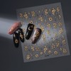 2 Sheets 5D Embossed Snake Nail Stickers Gold Star Nail
