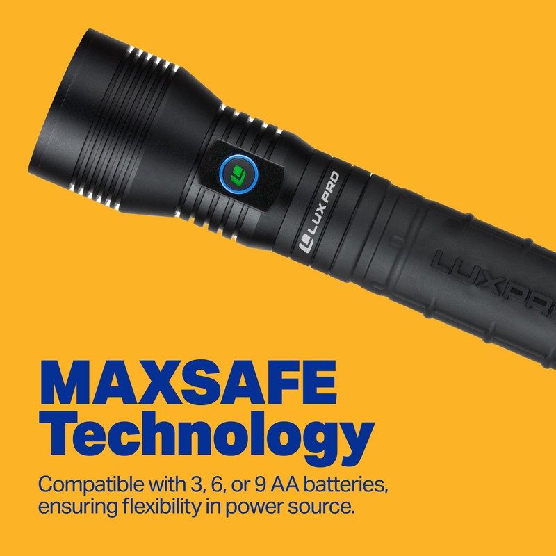 LUXPRO LP1305 High-Output, Long-Range Handheld Flashlight - 2000 Lumens -