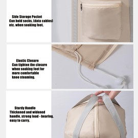 SYXLS Knee Level Foot Bucket, Foldable Household Foot Bathing Bucket, Portable Foot Drinker for Soaking Foot Therapy, Lightweight and Space-Saving Foot Pool, Foldable Spa, Multifunctional (Beige)