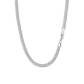 Prosteel Men's Venetian Chain with Lobster Clasp 4 mm / 6 mm Wide Chain with Lobster Clasp for Men and Boys, Length 46–76 cm Selectable, Stainless Steel