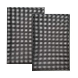 Panykoo 17.7" x 11.8" Rubber Bar Mats, Non-Slip and Anti-Spill Non-Toxic Soft Rubber Mats, Coffee Bars, Bars, Restaurants and Barbers Service Mats, Gray, 2Pack