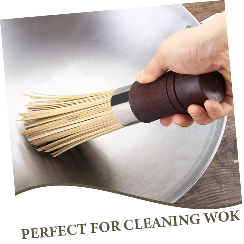 Ipetboom 2pcs Bamboo Kitchen Dish Cleaning Brush Multi Use Scrubbing