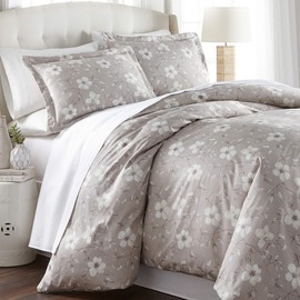 Southshore Fine Living, Inc. 100% Cotton Duvet Cover King Size - Soft 300 Thread Count Sateen, Hotel Collection, Luxurious California/King Comforter Cover, Machine Washable, Taupe-Grey
