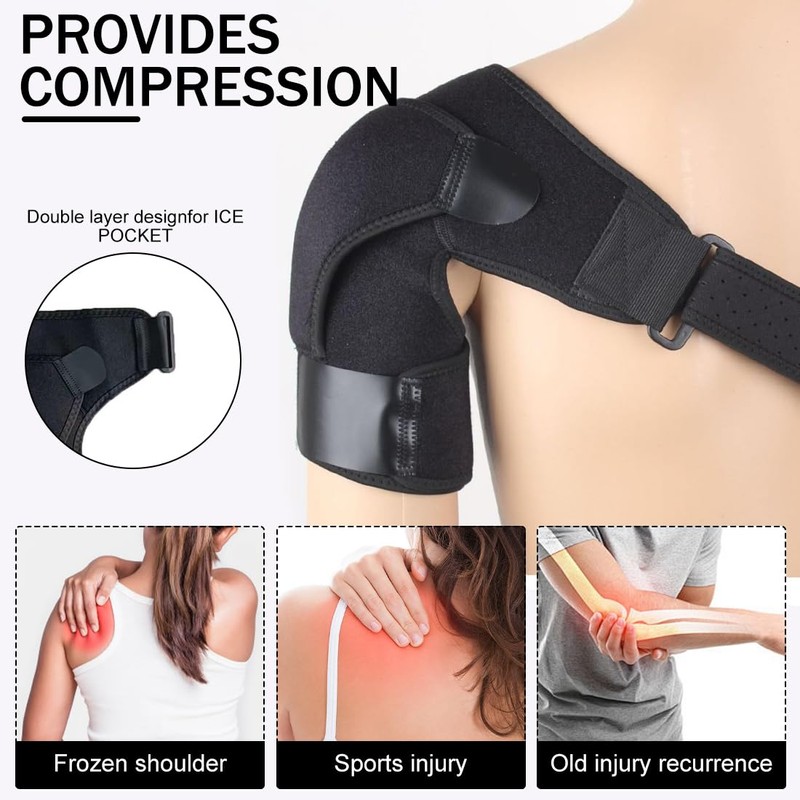 MIRKUZI 1 Piece Black Shoulder Support Strap Shoulder Support with
