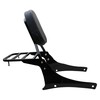 YHMOTO Black Passenger Backrest Sissy Bar with Luggage Rack for