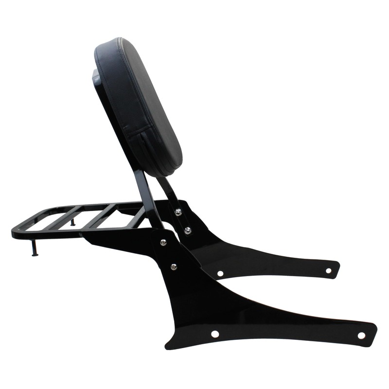 YHMOTO Black Passenger Backrest Sissy Bar with Luggage Rack for