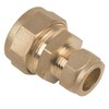 Bag of 2-15mm x 8mm Brass Compression Reducing Coupling (Known as 15mm Copper Pipe Fittings/Brass reducing Coupling/Compression Coupling Also Available in 8mm, 10mm, 12mm, 15mm, 22mm, 28mm)