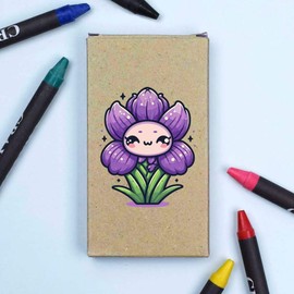 Azeeda 'Cute Iris Flower' Coloured Crayon Set (CY00036773)