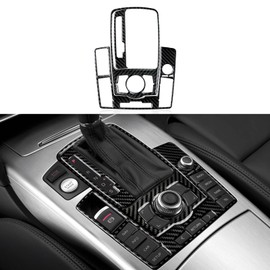 3pcs Car Carbon Fibre Switch Panel Sticker Trim Cover Decals Compatible with A6 C6 (2005-2011) /S6 C6 (2006-2010) /RS6 C6 (2008-2010) Interior Accessories