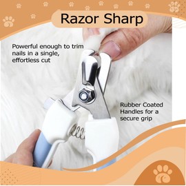 Wagably Pet Nail Clippers and Trimmers Feature a Safety Guard for Safe Professional Grooming - Heavy-Duty Design with Nail Files, Ideal for Dogs and Cats - Razor-Sharp for Precise Trimming