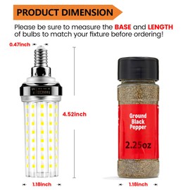 FanNicoo E12 LED Bulb, 6pcs 20W LED Corn Light Bulb 150W Equivalent 2500Lumen 6500K Cool Daylight White Non-Dimmable LED Candelabra Light Bulbs for Ceiling Fan Home Kitchen Bathroom Indoor