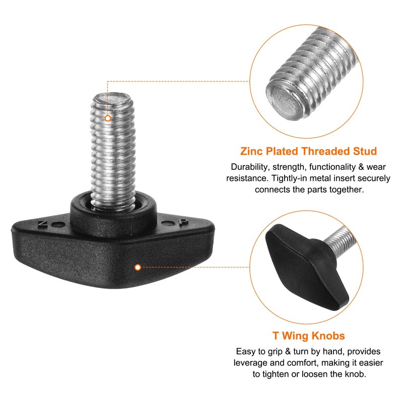 QUARKZMAN 4 Pcs T Wing Knobs Thumb Screws M8 x