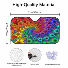 Tie Dye Windshield Sun Shade Sunshade for Car Windshield Front Window Sun Visor Shades Blocks UV Rays Sun Protection for Car Truck SUV Auto Accessories