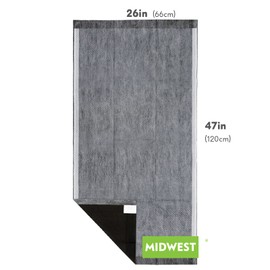 Paw Inspired Disposable Guinea Pig Cage Liners | Bamboo Charcoal Odor Controlling | Super Absorbent Liners Pee Pads for Ferrets, Rabbits, Hamsters, and Small Animals (47" x 26" (Midwest), 8 Count)