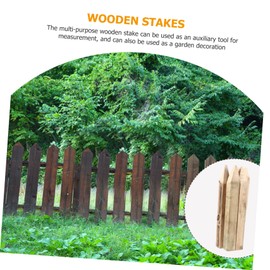 Kisangel 5pcs Wooden Garden Stakes for Building Marking and Measurement Ground Posts for Fencing Flower Beds and Outdoor Decoration