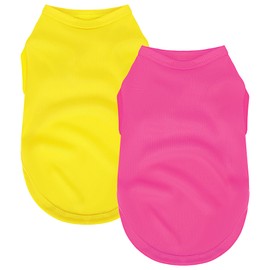 ZIAGAOP-Paquete de 2 Camisetas para Perros de Color sólido: Camisetas Ligeras, de Secado rápido y Transpirables para Perros pequeños y Grandes: elásticas, duraderas, Ideales para Todas Las Estaciones