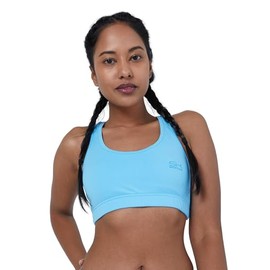Sportkind Girls & Women's Sports Tennis Padel Fitness Bra Medium Support, lightblue