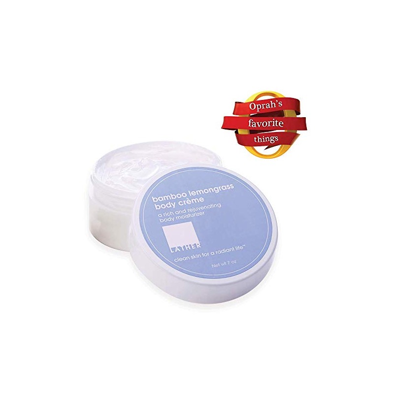 LATHER Bamboo Lemongrass Body Crème, 7 Ounce - Rich, Rejuvenating