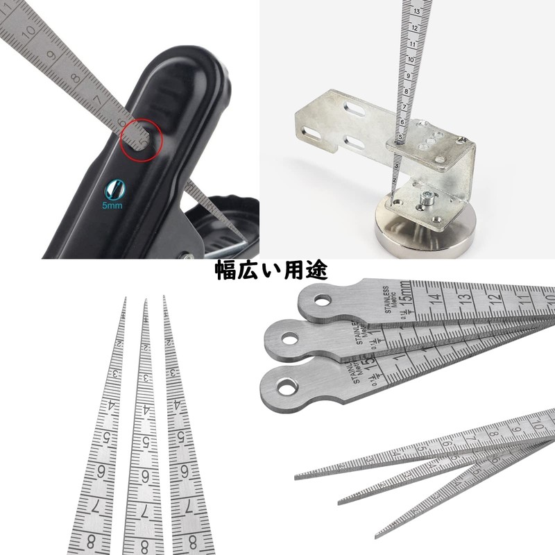 Bestgle Taper Gauge Gap Gauge Stainless Steel Welding Taper Feeler