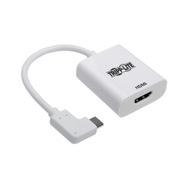 Tripp Lite Right Angle USB-C to 4K HDMI Adapter (M/F), USB 3.1 Gen 1, 4K @ 60Hz, 5 Gbps, White (U444-06N-HD4KRA)