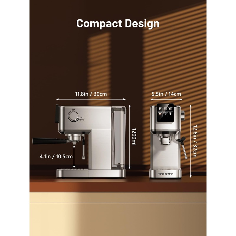 KEENSTAR 20Bar Espresso Machine with Rapid Cold Brew, Hot &